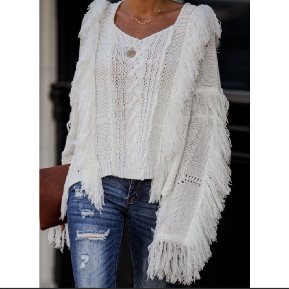 Vici reverent fringe sweater